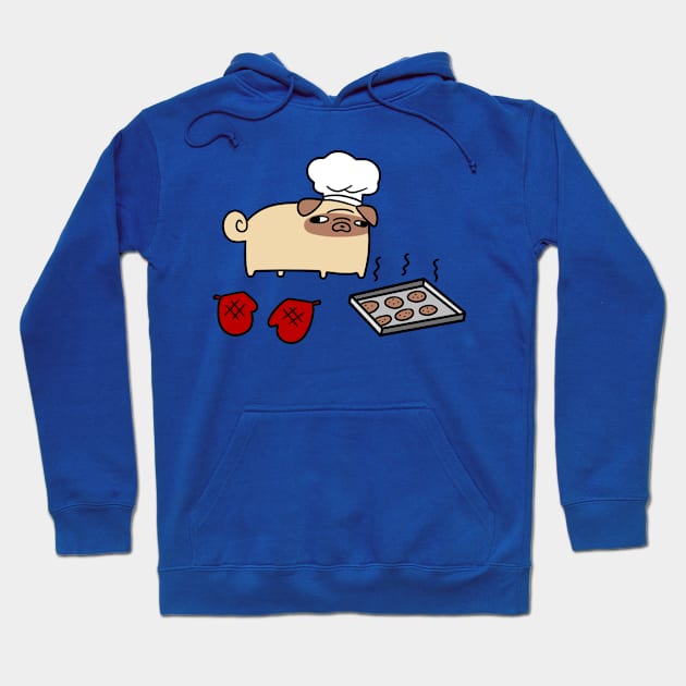 Pug Baking Cookies Hoodie by saradaboru